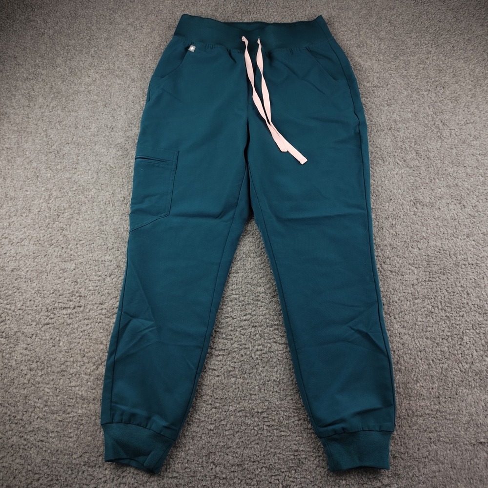 FIGS Jogger Pants Sz Small HW Zamora Teal Green High Waisted EUC